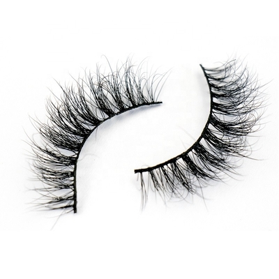 Long Mink Fur Real Hair False Eyelashes Wear Comfort Thickness 0.07mm